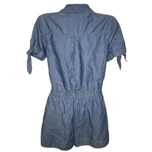 Express Denim Lightweight Short Sleeve Shorts Romper Pockets Blue Size XS - Picture 2 of 13